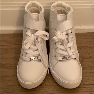 Guess White Wedge Sneaker